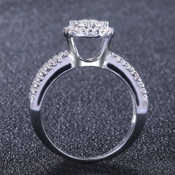 NEW Silver Baguette Round Diamond Ring 11 - Picture 7 of 7